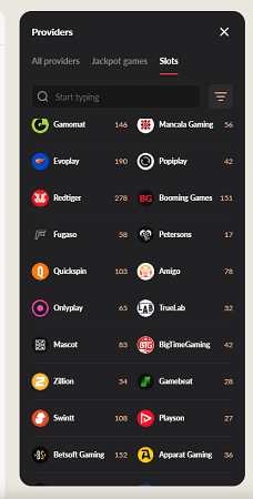 1GO Casino Game Providers 1GO Casino Game Providers
