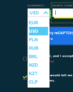 Account currencies at the casino Booi Account currencies at the casino Booi