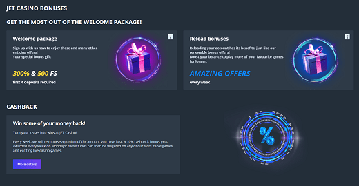 Bonuses and promotions casino Jet Bonuses and promotions casino Jet
