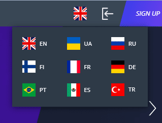 Interface languages Jet Casino Interface languages Jet Casino