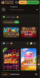 Mobile version of casino Play Fortuna Mobile version of casino Play Fortuna