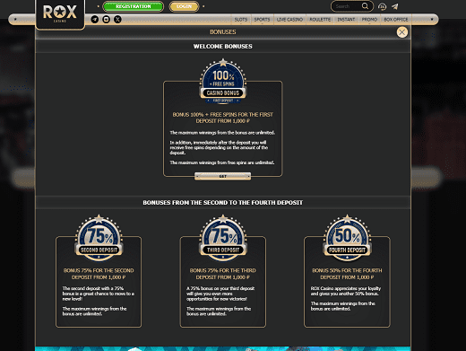 Bonuses and promotions casino Rox Bonuses and promotions casino Rox