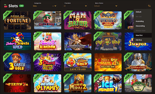 Types of games at Play Fortuna casino